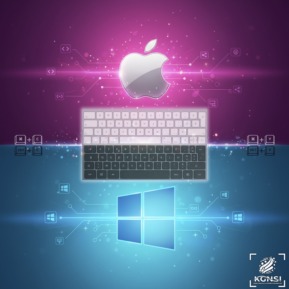 Article KGNSI sur les raccourcis clavier Mac et Windows : astuces pratiques pour gagner du temps au quotidien.