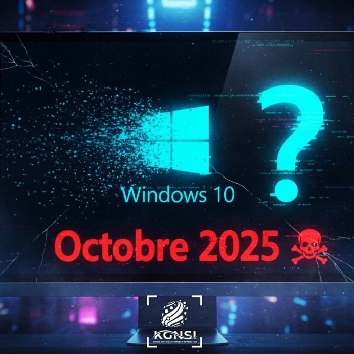 Article KGNSI sur la fin de Windows 10 : impact, conseils et alternatives pour particuliers et entreprises.